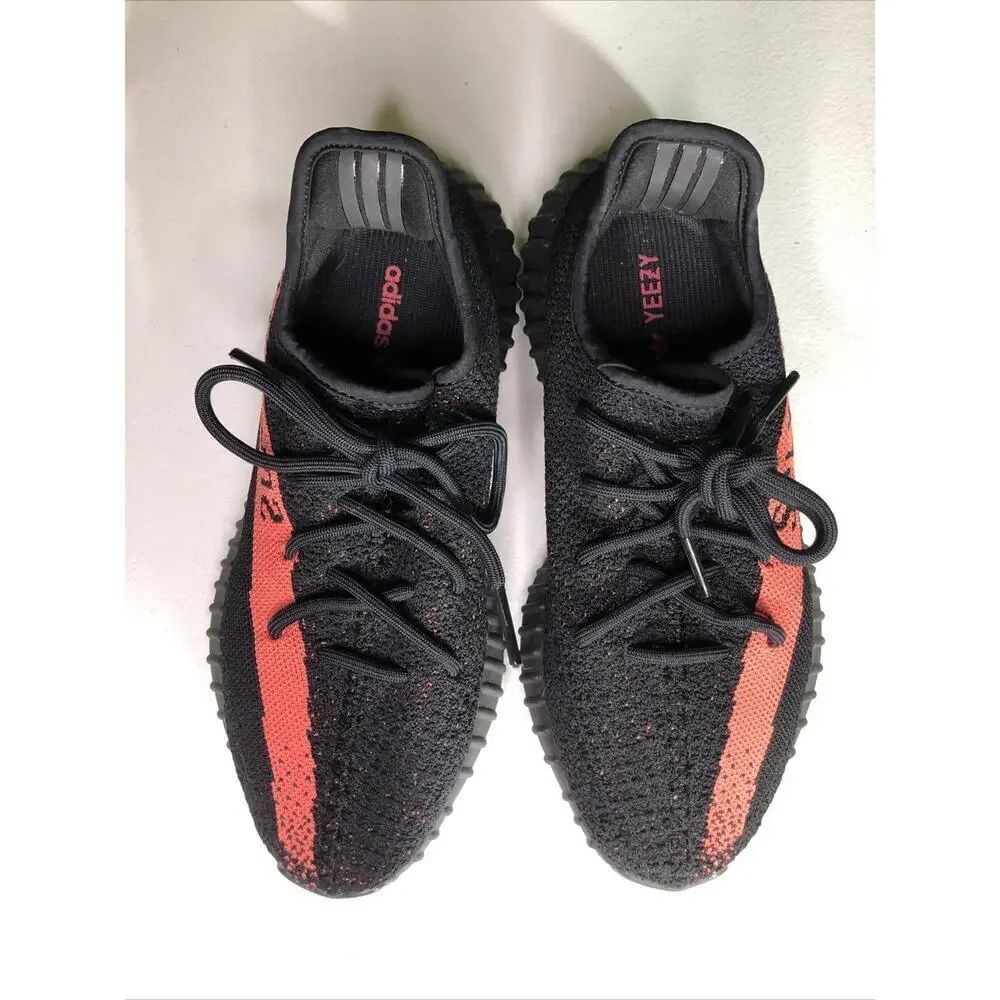 adidas Yeezy Boost 350 V2 Red Stripe Size US 7.5/ EU 40.5- Pre Owned